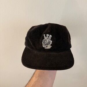 IPD Corduroy Embroidered Logo Baseball Cap Brown Adjustable‎ Strap